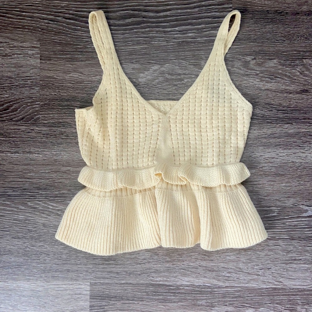Cream Knit Tank Top